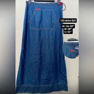 725 Deep Blue Denim Skirt